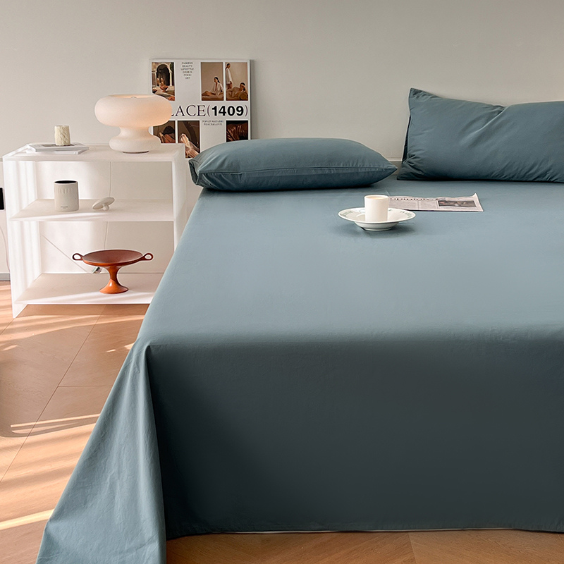 2023新款单品床单-A类色织水洗棉 床单120*230cm 蓝灰CD