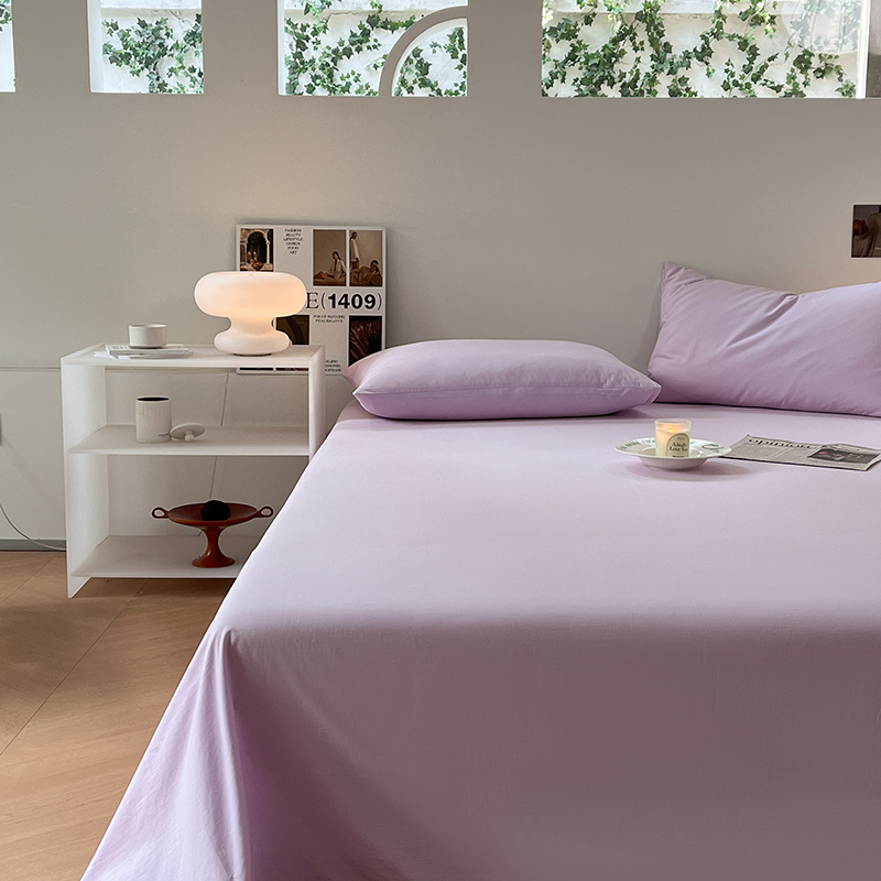 2023新款单品床单-A类色织水洗棉 床单120*230cm 香芋紫CD