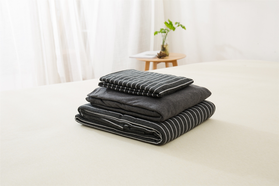 单品针织棉天竺棉床单 单品床单2.0*2.5米 黑白细条