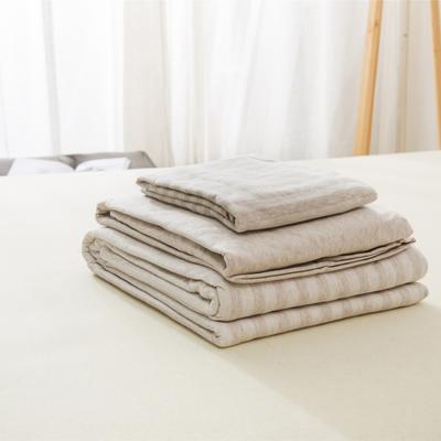 单品针织棉天竺棉床单 单品床单2.0*2.5米 浅咖中条
