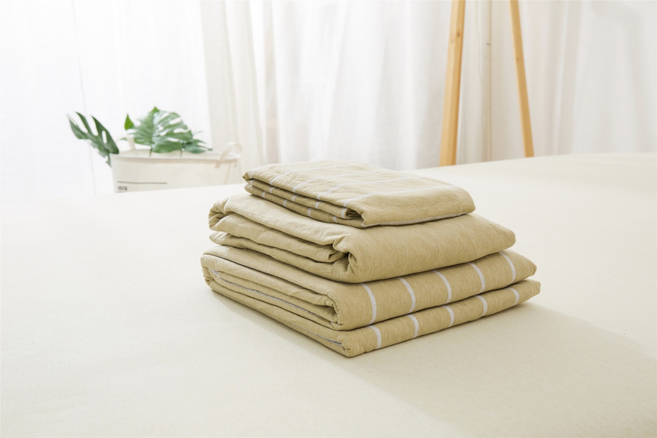 单品针织棉天竺棉床单 单品床单2.0*2.5米 山茶宽条