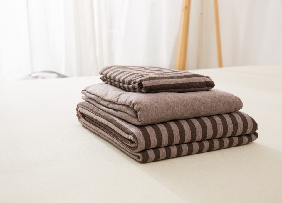 单品针织棉天竺棉床单 单品床单2.0*2.5米 深咖中条