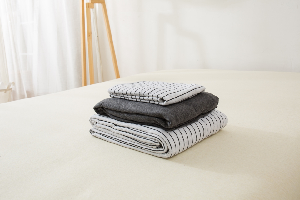 单品针织棉天竺棉床单 单品床单2.0*2.5米 雅白细条