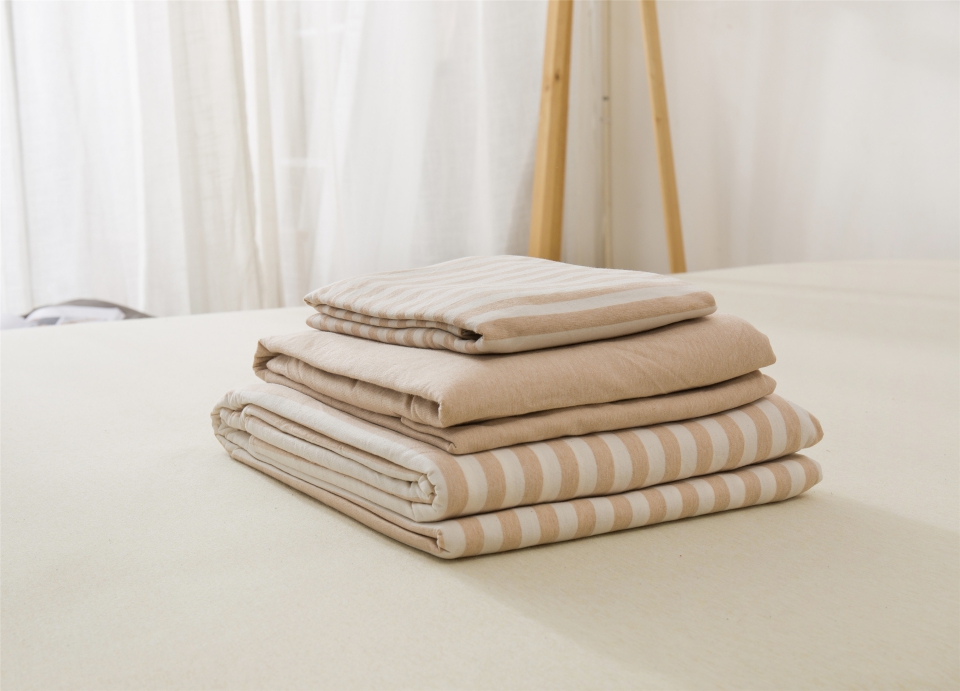 单品针织棉天竺棉床单 单品床单2.0*2.5米 棕棉粗条