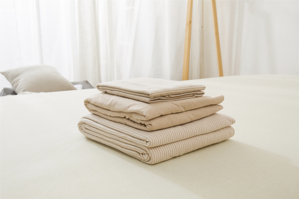 单品针织棉天竺棉床单 单品床单2.0*2.5米 棕棉细条