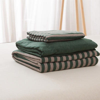单品针织棉天竺棉床单 单品床单2.0*2.5米 墨绿中条