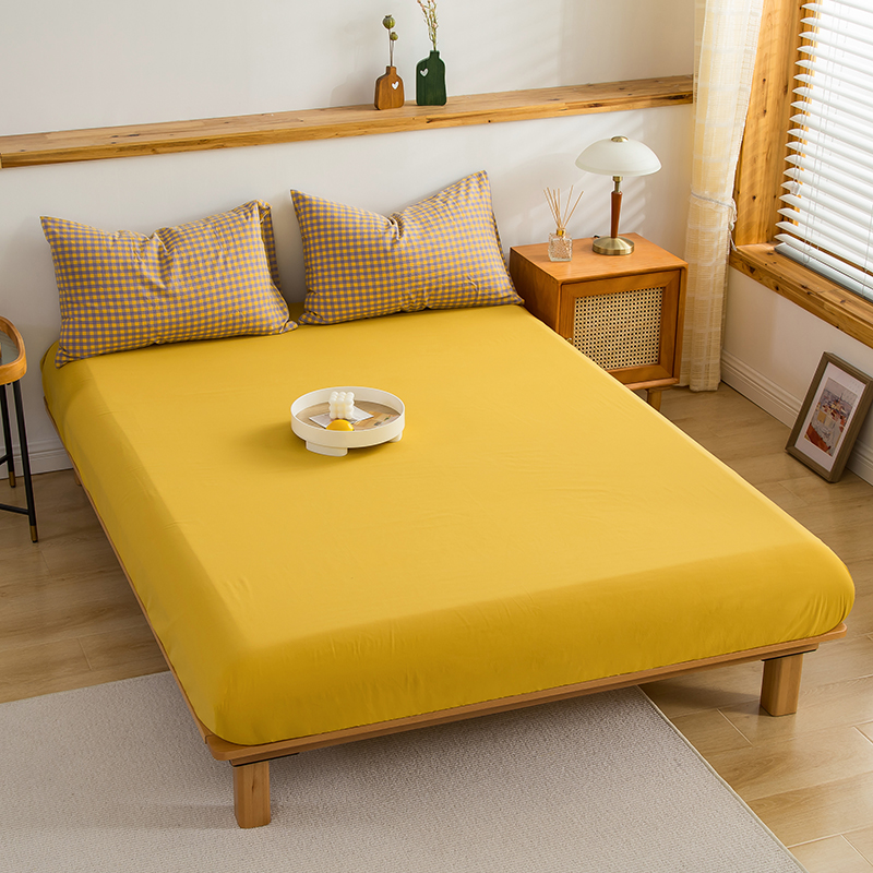 全棉色织水洗棉床单系列--2023 240cmx250cm 黄色