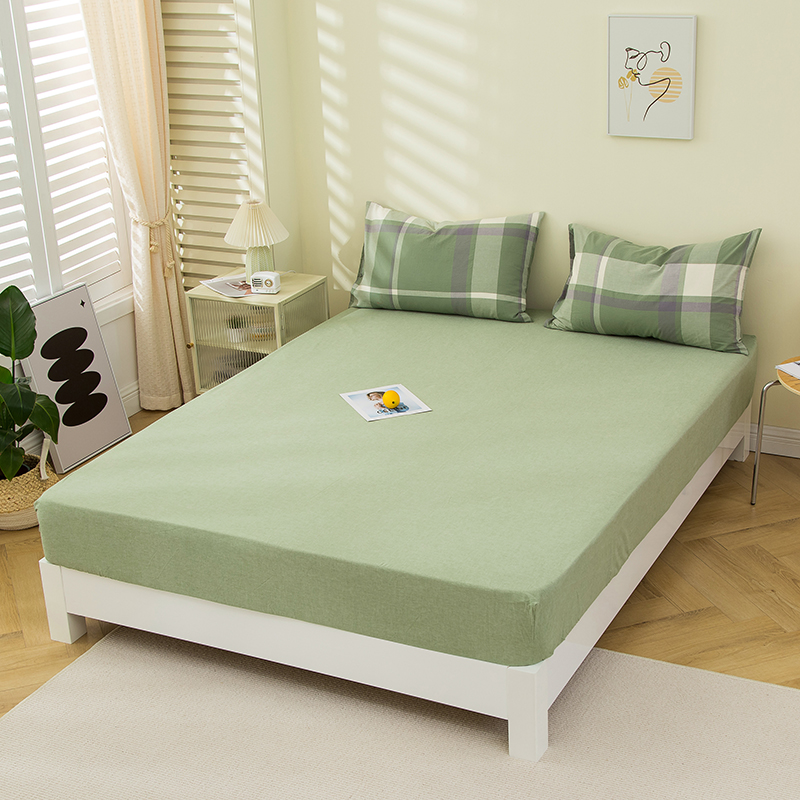 2023新款全棉色织水洗棉床单单品床单系列 240*250cm 草绿绿