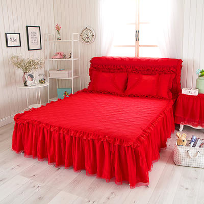 浪漫满屋系列 浪漫满屋床裙 150*200cm 大红色