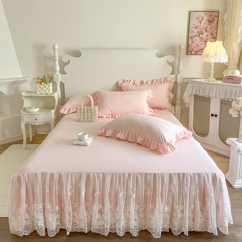 2026新款A类水洗棉花边床裙三件-漫丽系列