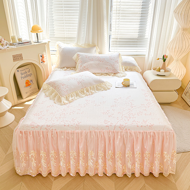 2026新款海洋丝凉感豆豆床裙凉席三件套系列-赛雅