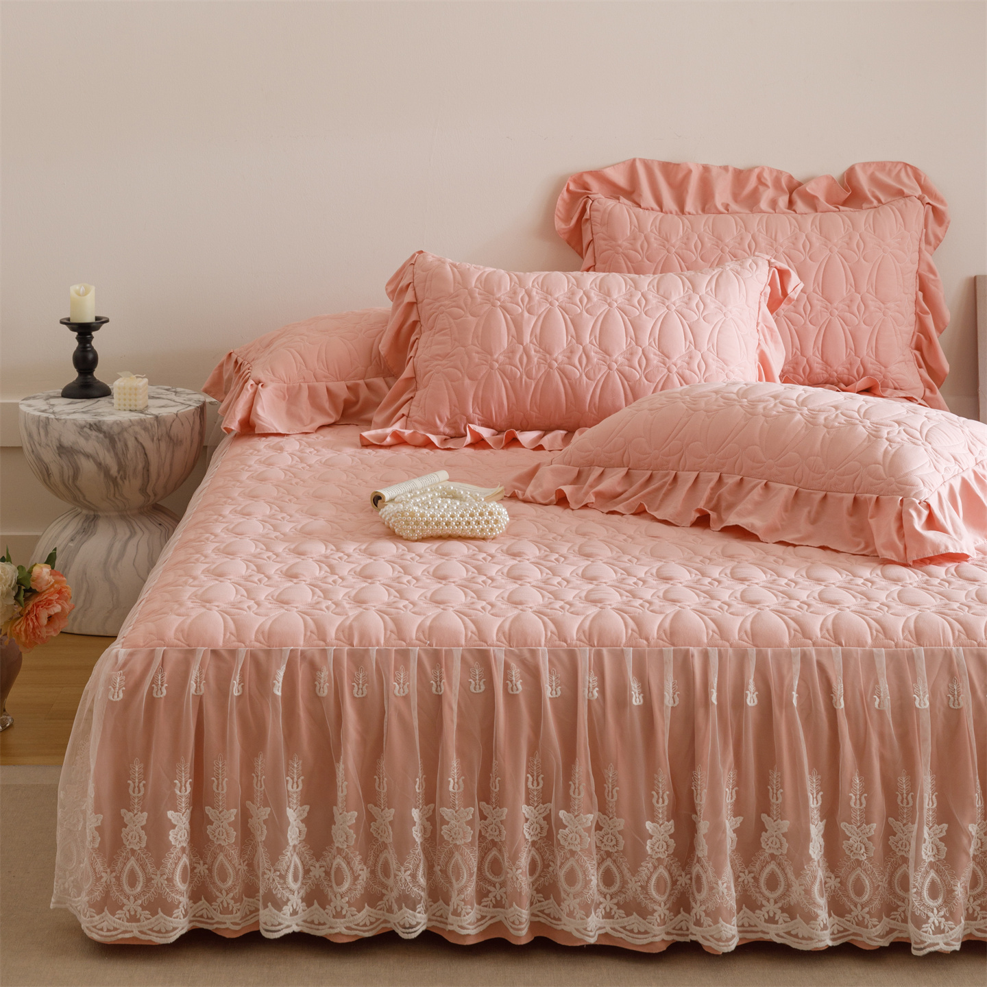 2026新款A类水洗棉床裙三件套-梦语系列