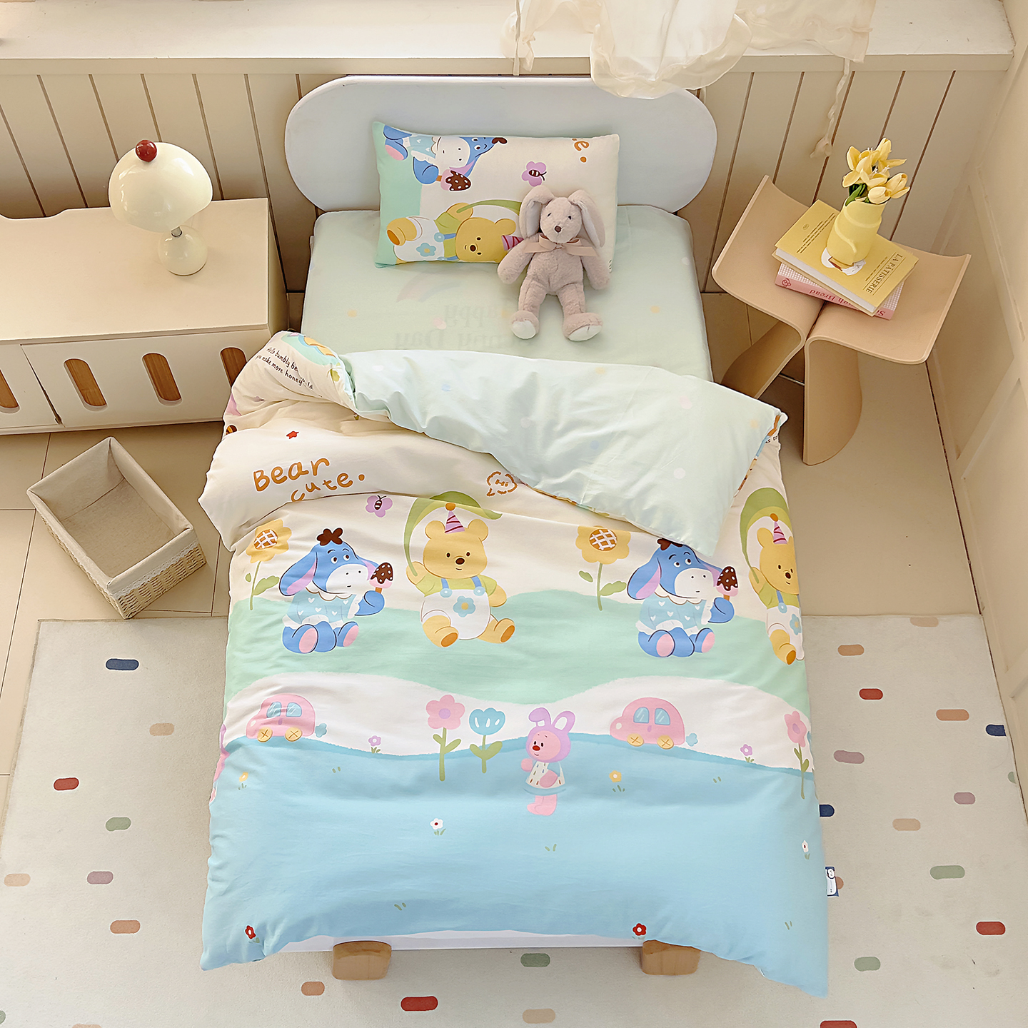 2026新款AB版全棉印花幼儿园三件套儿童午睡被宝宝入园含芯多件套 向日葵伙伴