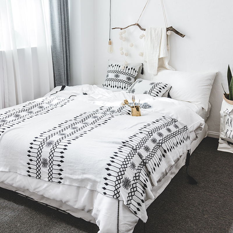 新款-全棉针织盖毯 沙发盖毯 床尾巾 维斯恩（毯子） 130x160cm 维斯恩