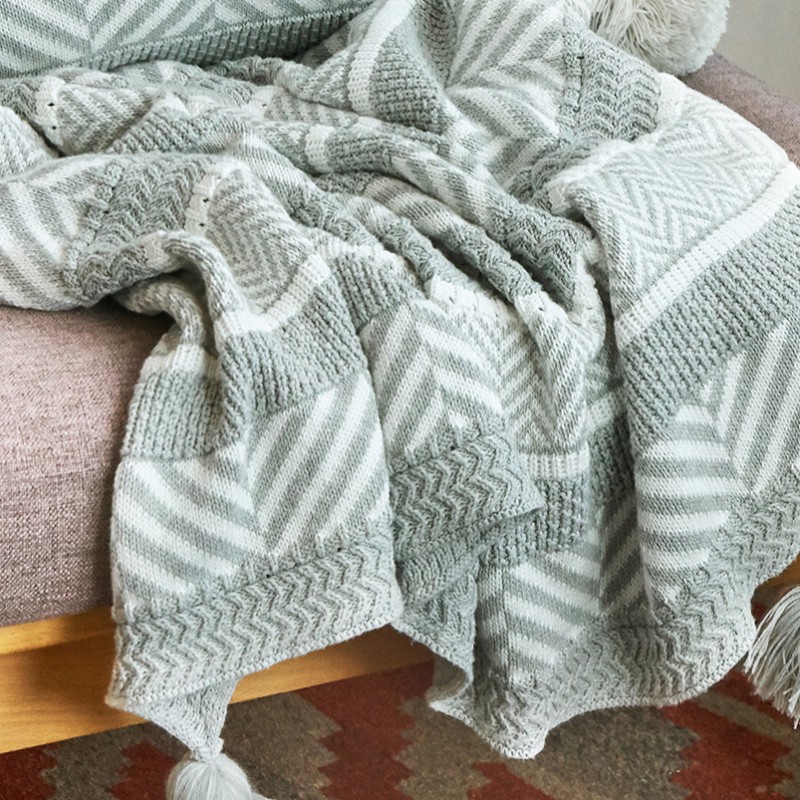 新款-赫尔曼休闲午睡休闲毯旅行毯午睡毯沙发毯床尾巾针织毯子 毯子130x180cm 赫尔曼