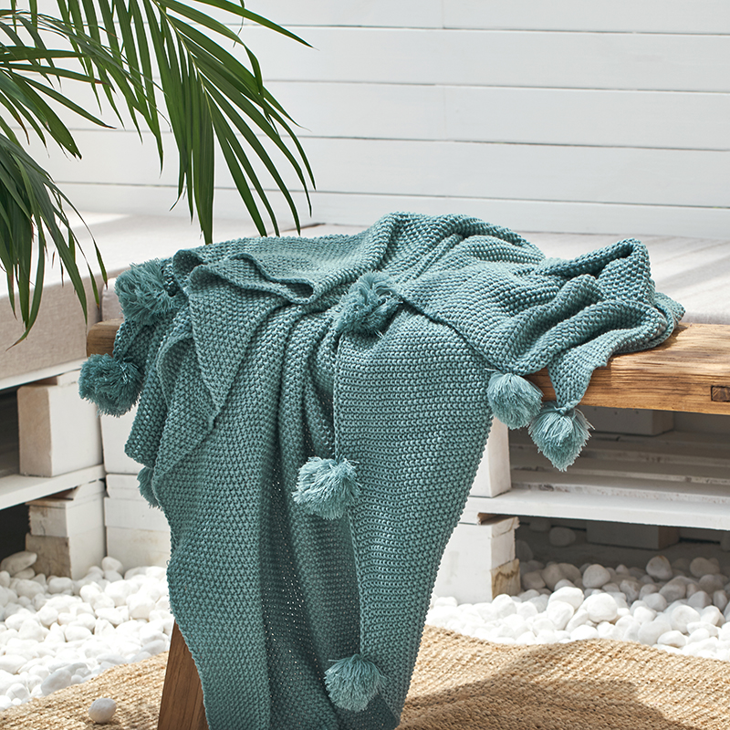 新款软装针织毯休闲午睡线毯--玛丽 130*160cm 胡青