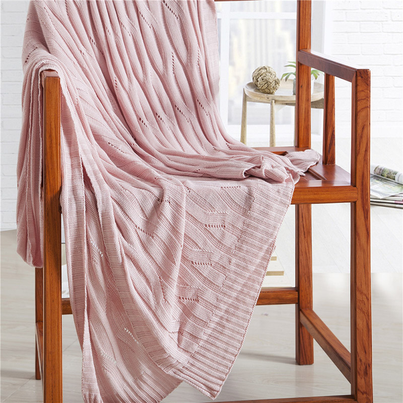 新款竹纤维毯冰丝毯凉感毯-波浪款 120*180cm 粉色