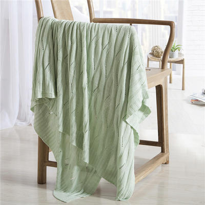 新款竹纤维毯冰丝毯凉感毯-波浪款 120*180cm 绿色
