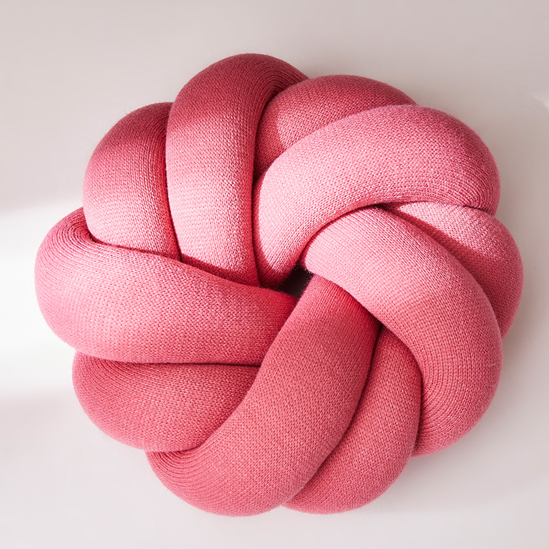 新款阿西达打结抱枕 直径约35cm，高约14cm 皮粉色