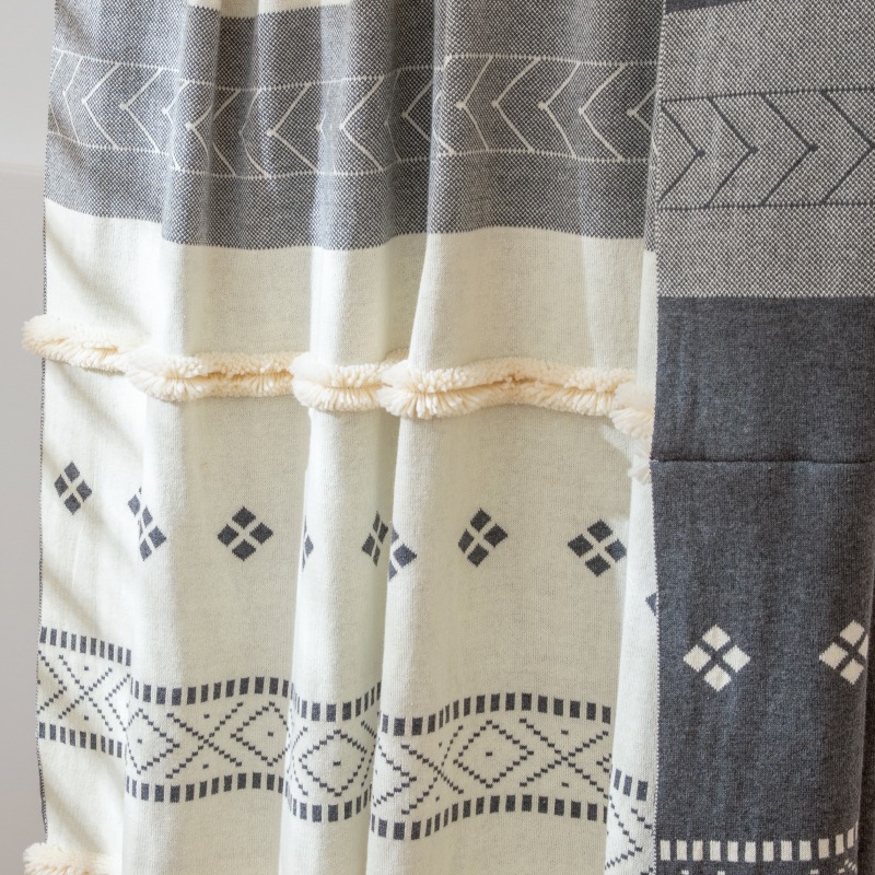 新款全棉慕曼毯 针织毯 毯子 盖毯 软装搭毯 130*170CM 灰色