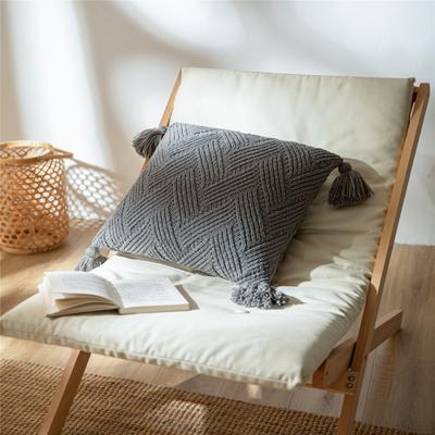 新款芬妮抱枕套靠枕、靠垫、方枕、方垫、午睡靠枕 45x45cm 灰色