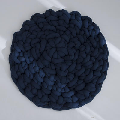 新款DIY编织坐垫（含芯） 50cm 深蓝