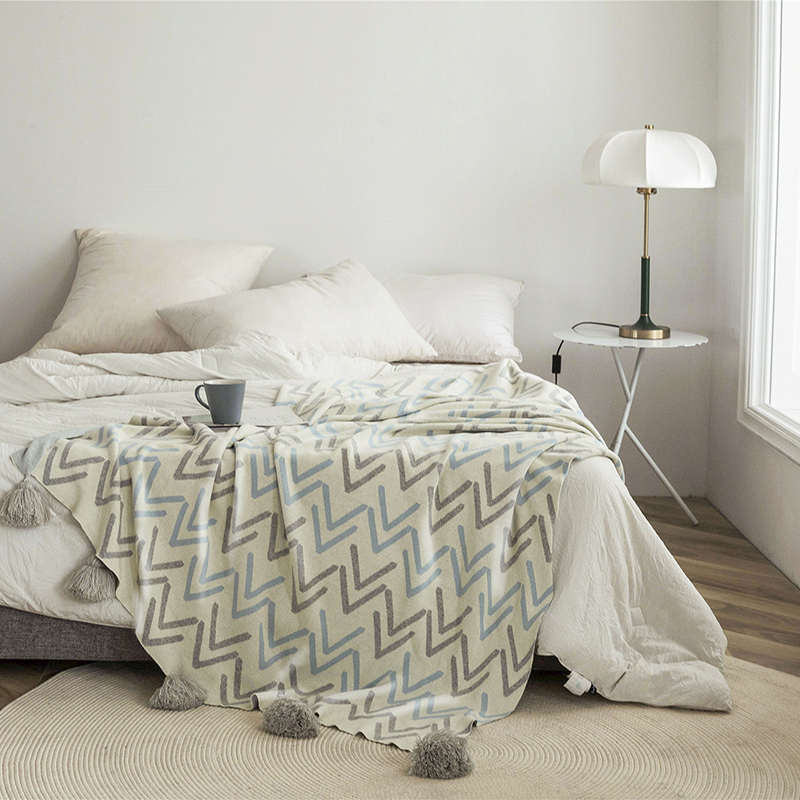 新款巴洛克全棉盖毯休闲毯旅行毯午睡毯沙发毯床尾巾 130*160cm 米色