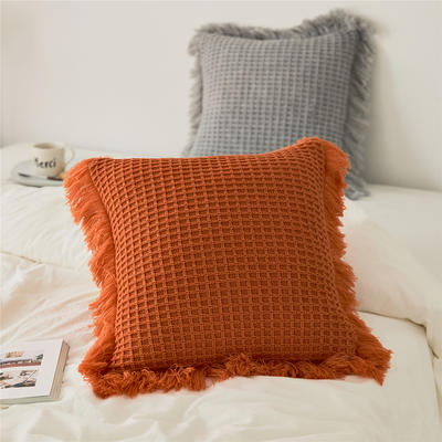 新款蜜子格抱枕套靠枕、靠垫、方枕、方垫、午睡靠枕（不含芯） 45*45cm 橙色
