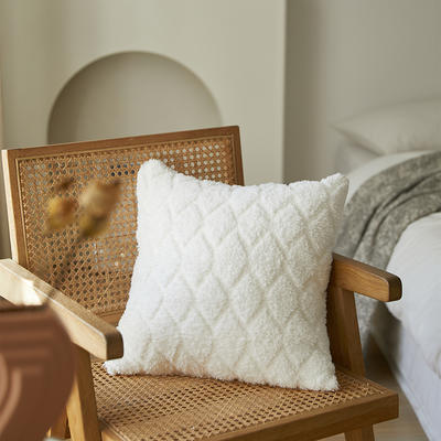 新款艾维恩抱枕套靠枕、靠垫、方枕、方垫、午睡靠枕45*45cm 45*45cm 白色