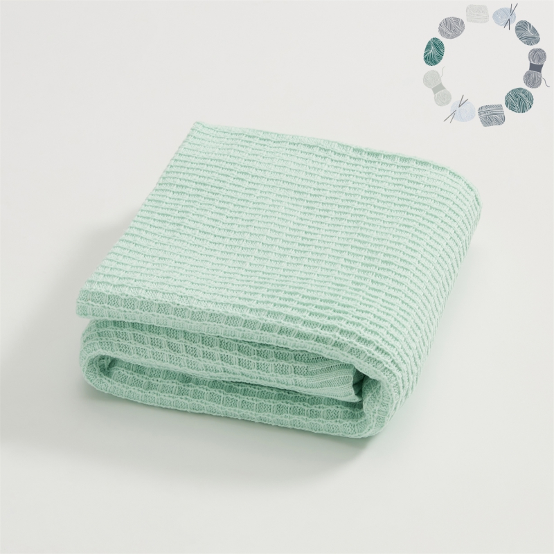 新款腈纶多功能盖毯休闲毯盖毯旅行毯沙发毯床尾巾-雅思系列 150*200cm 薄荷绿