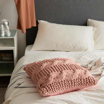 新款浣纱（DIY抱枕套）靠枕、靠垫、方枕、方垫、午睡靠枕系列 45*45cm 绞花粉