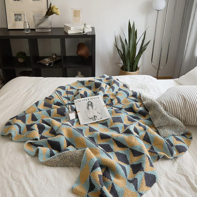 新款半边绒多功能毯子休闲毯盖毯旅行毯沙发毯床尾巾--阿隆索 120*150cm 阿隆索