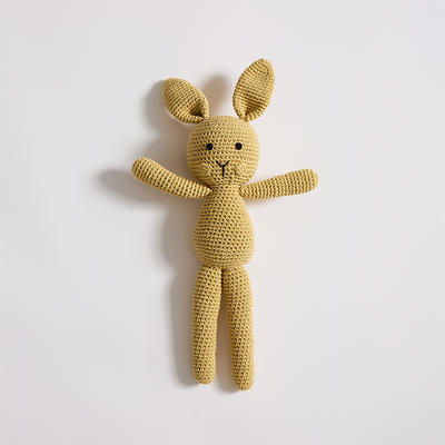 2023新款手工编织派克兔系列玩偶抱枕 高度40cm 派克兔黄色