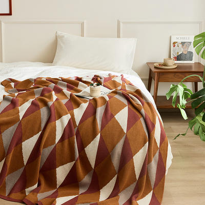 2023新款全棉艺术风格休闲毯旅行毯午睡毯沙发毯床尾巾暮云毯子系列 130*160cm 卡其