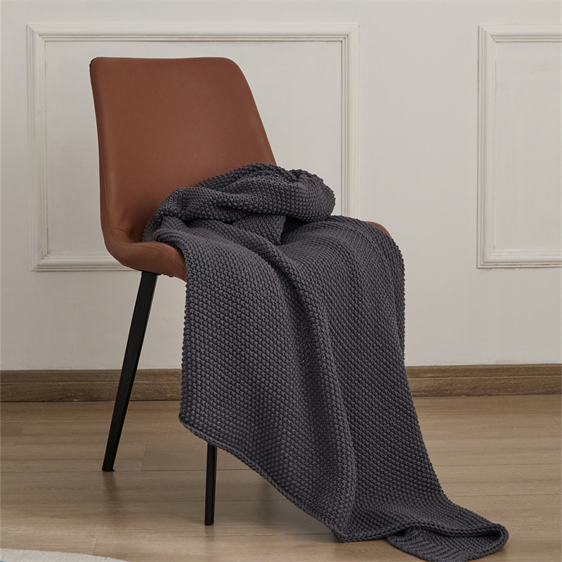 2023新款针织毯子休闲毯盖毯旅行毯沙发毯床尾巾-莫拉 130*160cm 灰色