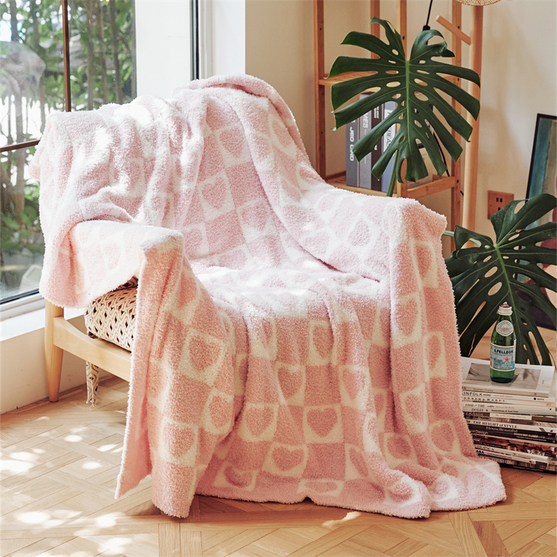 2023新款半边绒纯色毛毯毯子系列-桃心 130*160CM 粉色