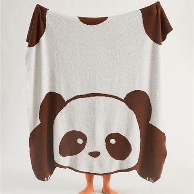 2023新款时髦松软半边绒卡通异形毯系列 155×175cm 异形毯-胖熊猫