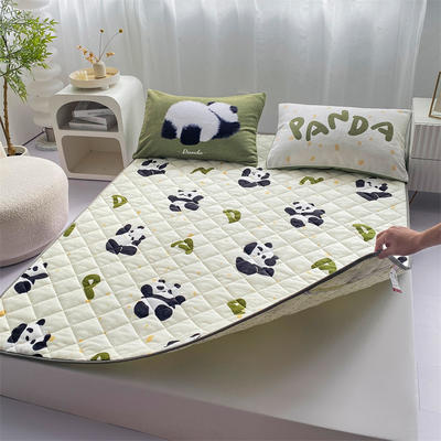2023新款牛奶绒软床垫 100*200cm（定制） 软垫-熊猫派对