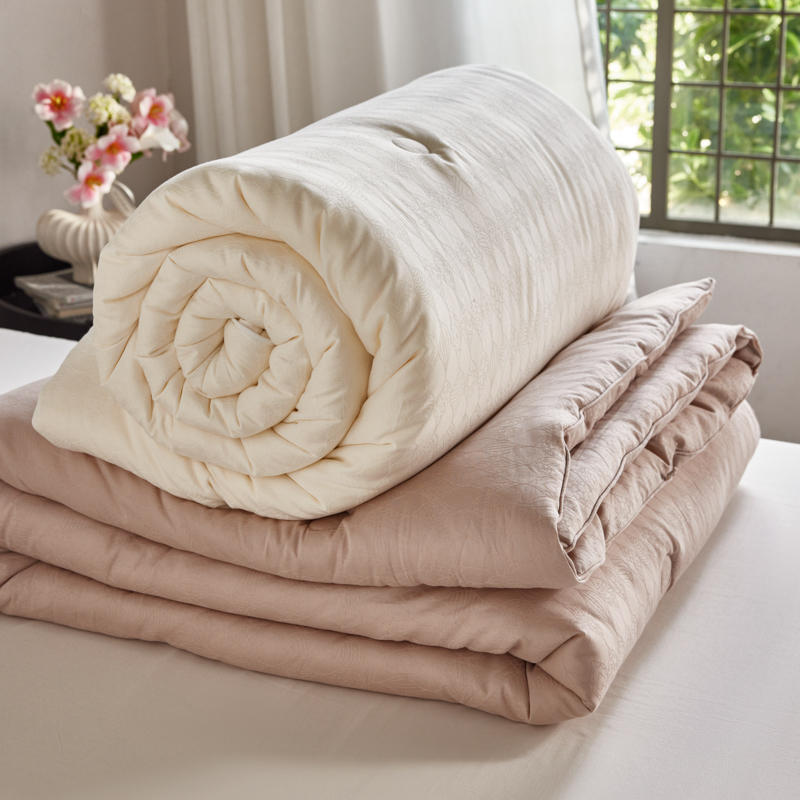 2025新款60长绒棉提花大豆锦罗宝藏款被子被芯 叠拍图仅供展示