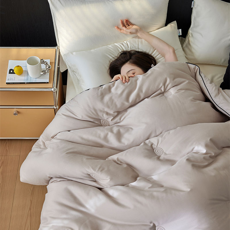 2024新款60S兰精天丝棉微绒磨毛大豆被-懒猫被被子被芯