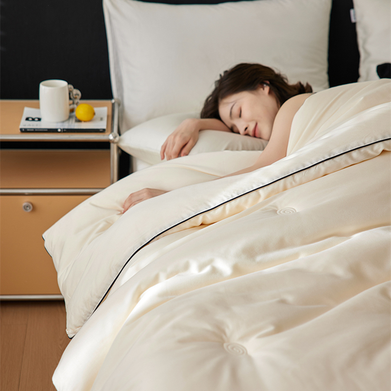 2024新款60S兰精天丝棉微绒磨毛大豆被-懒猫被被子被芯