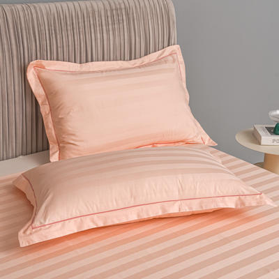 2023新款60支长绒棉提花条纹纯色系列单品枕套（风格一） 48*74cm枕套一对 条纹-玉