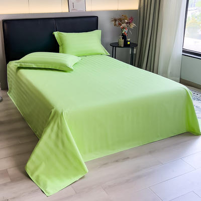 2024新款60支长绒棉提花条纹纯色系列单品床单（风格二） 245*240cm单床单 条纹浅绿