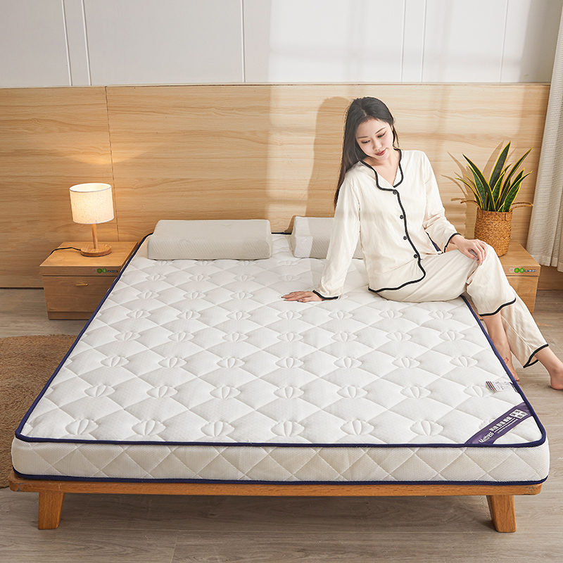 2024新款针织棉立体乳胶纯色床垫系列-大床款 80*200cm（5cm厚） 贝壳-白