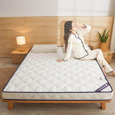 2024新款针织棉立体乳胶纯色床垫系列-大床款 80*200cm（5cm厚） 蝶恋-白