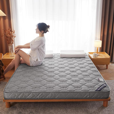 2024新款针织棉立体乳胶纯色床垫系列-大床款 80*200cm（5cm厚） 皇冠-灰