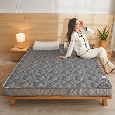 2024新款针织棉立体乳胶纯色床垫系列-大床款 80*200cm（5cm厚） 棉花-灰