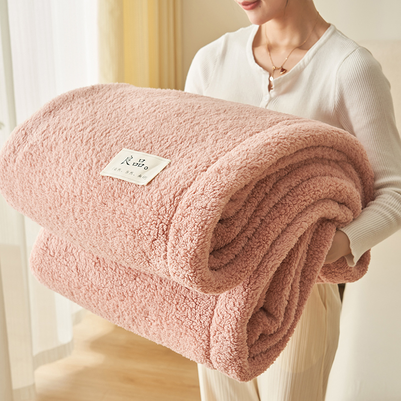 2023新款美丽绒多功能毛毯高克重法莱绒牛奶绒贝贝绒珊瑚绒保暖毛毯 150x200cm 纯净粉