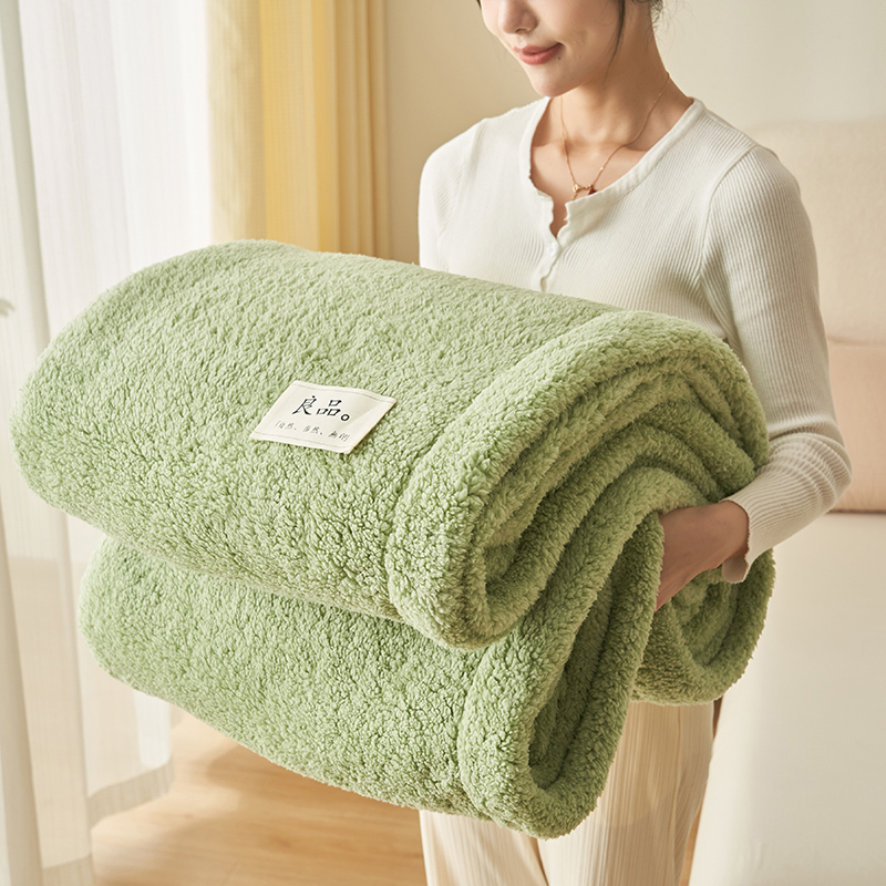 2023新款美丽绒多功能毛毯高克重法莱绒牛奶绒贝贝绒珊瑚绒保暖毛毯 150x200cm 纯净绿