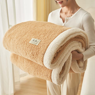 2023新款美丽绒多功能毛毯高克重法莱绒牛奶绒贝贝绒珊瑚绒保暖毛毯 150x200cm 简约咖